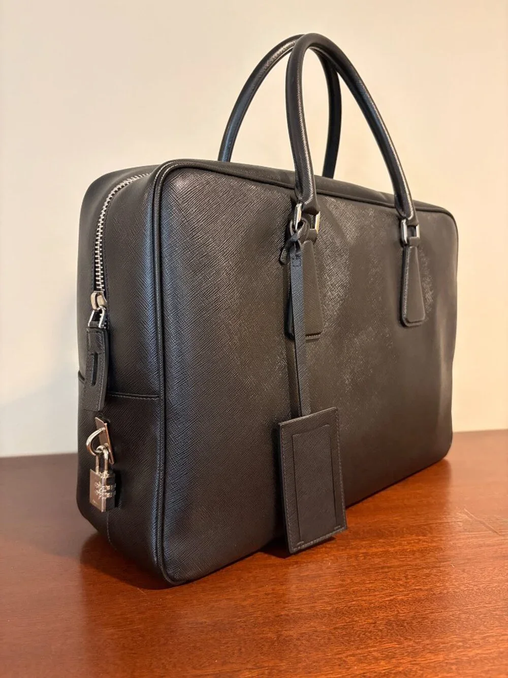 Prada Black Leather Briefcase